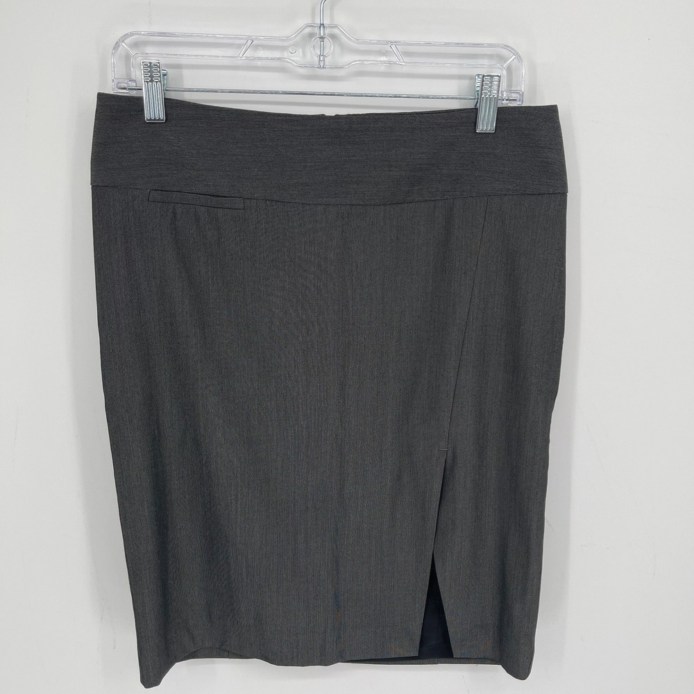 Express Design‎ Studio Women's Gray Front Slit Career Pencil Skirt Size 6